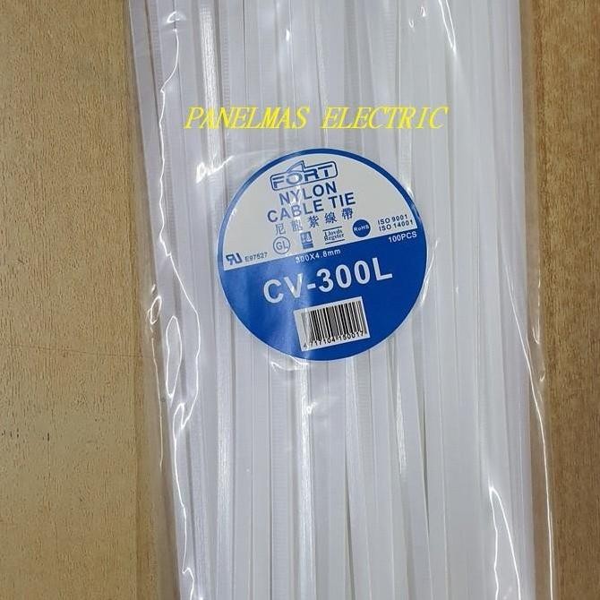 

Diskon! Cable Tie FORT 30cm x 4.8mm Putih / Hitam - Kabel Ties Isi 100pcs