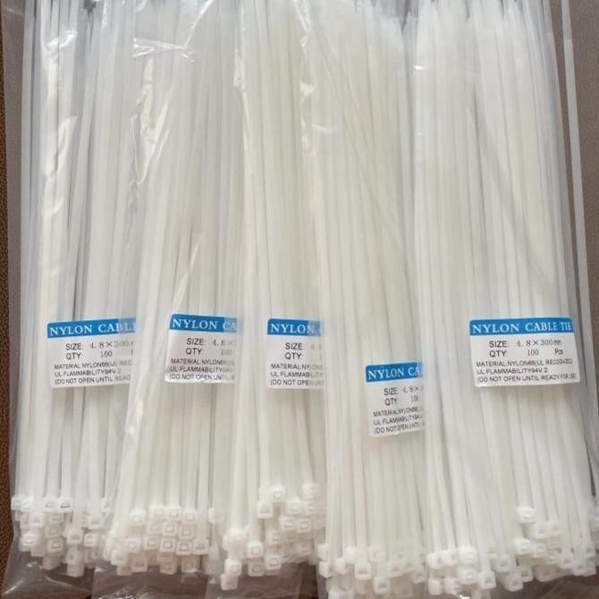 

Diskon! Cable Tie Nylon 300x4.8mm Warna Hitam Kabel Ties 30cm Isi 100pcs