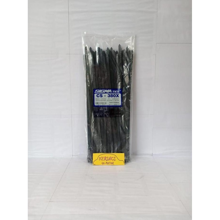 

Diskon! Cable Ties SIGMA CS-380X 38cm x 7.6mm Hitam - Ties Insulok Lebar Anti Tarik