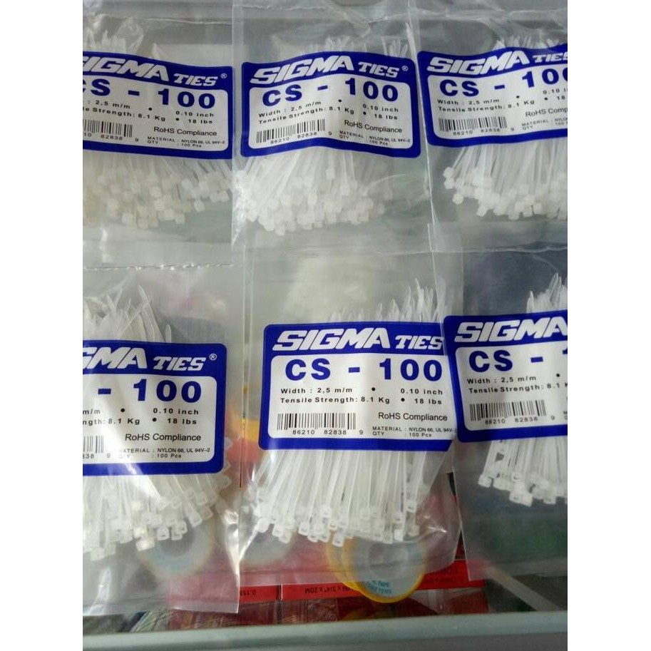 

Diskon! Kabel Ties SIGMA CS-100 Japan Cable Tie 10cm x 2.5mm Isi 100pcs Nylon Tis