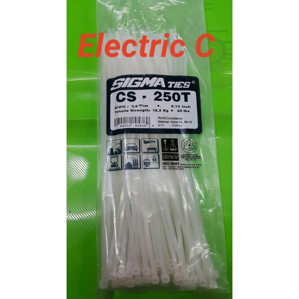 

Diskon! Kabel Ties Sigma CS250T 25cm Putih Tahan Panas - Isi 100pcs