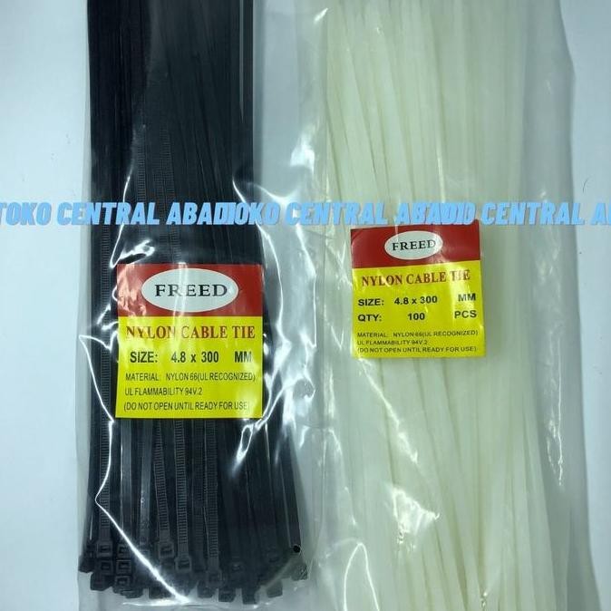 

Diskon! Cable Ties 4.8 x 300mm Putih Hitam - Kabel Ties Nylon 30cm Isi 100pcs