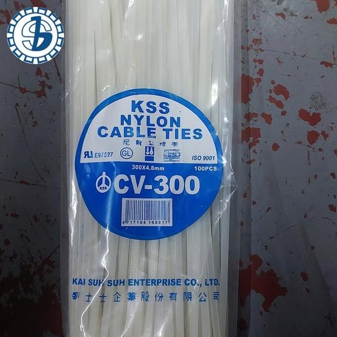 

Diskon! Cable Ties KSS CV-300 30cm x 4.8mm Putih - Nylon Cable Tie Isi 100pcs