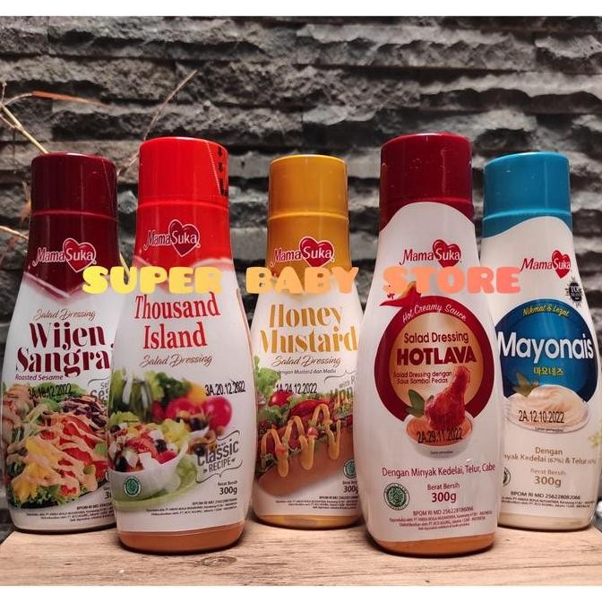 

Tersedia MamaSuka Mayonaise/Roasted Sesame/ Thousand Island/Honey Mustard 300gr