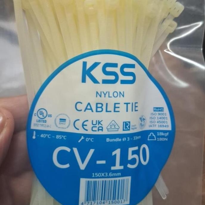 

Diskon! Cable Ties 15cm Putih - Kabel Tis KSS CV-150 Nylon Isi 100pcs