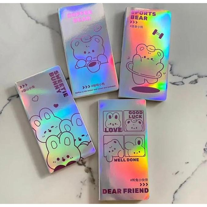 

Tersedia Buku Diary Hologram Coffee Bear Lucu Free 4 Stiker Jurnal Book