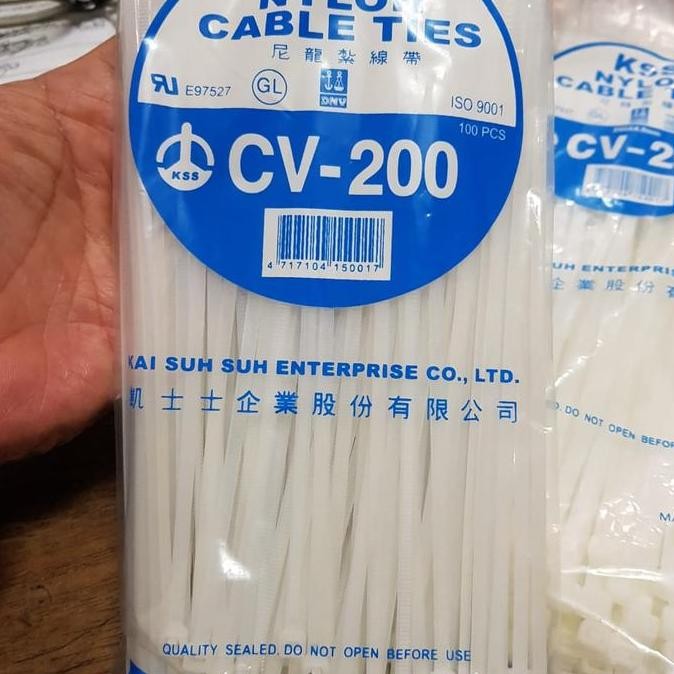 

Diskon! Kabel Ties KSS CV-200 20cm Putih - Cable Tie Original Tahan Tarikan