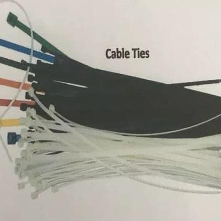 

Diskon! Cable Ties 30cm x 4.8mm Warna Putih Polos Nylon Tali Kabel Isi 100pcs