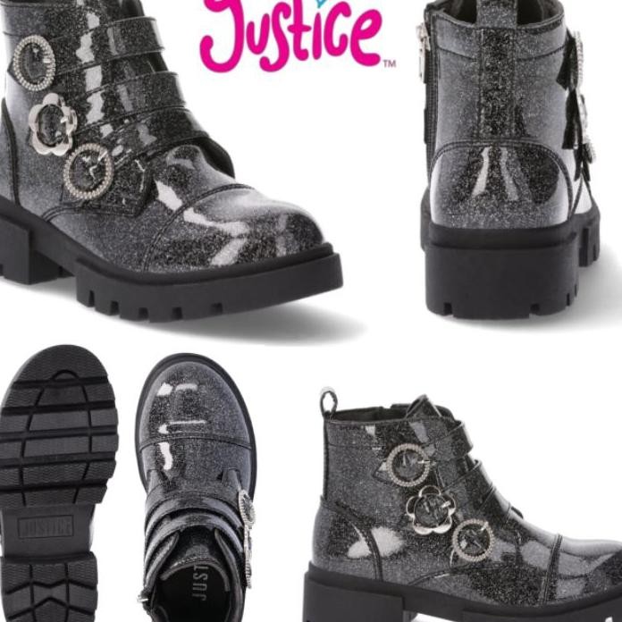 Sepatu Boots Anak Perempuan Brand Jutice Warna Hitam