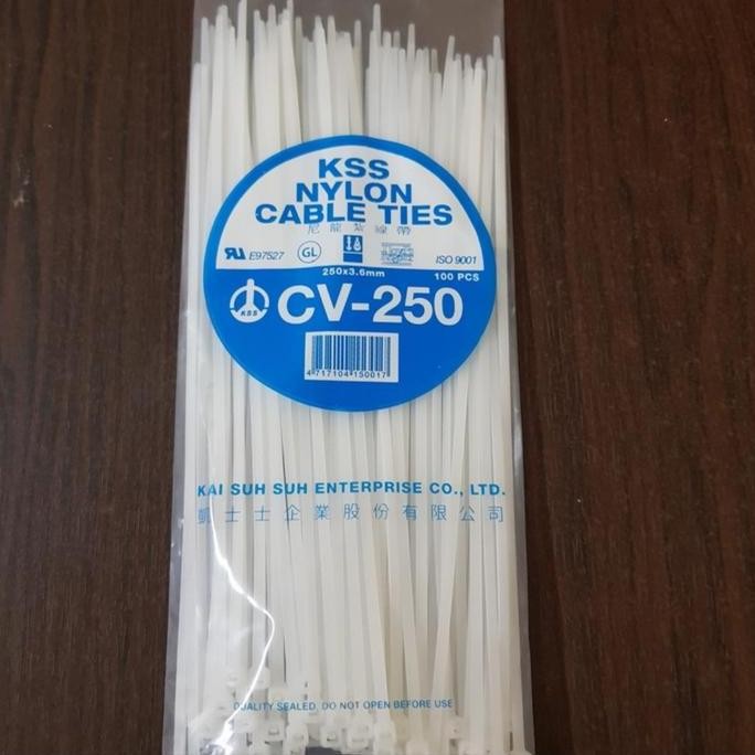 

Diskon! Cable Ties KSS CV-250 Putih - Ukuran 25cm x 4.8mm Isi 100pcs Nylon