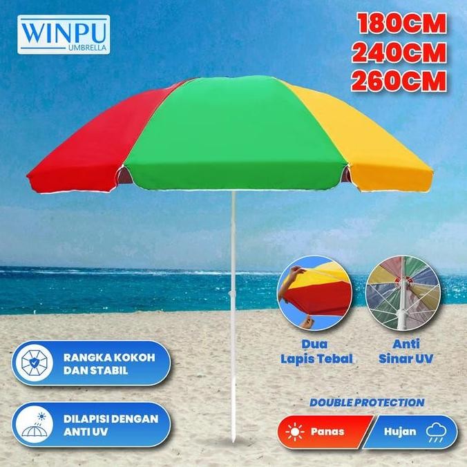 WINPU Payung Tenda Jualan Besar Pelangi (180Cm-260Cm) 2 Lapis