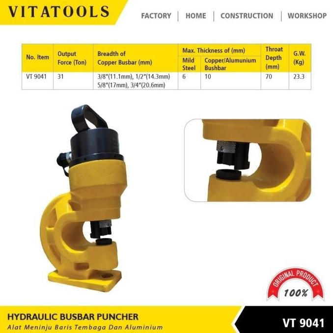 

Alat Penekan Tembaga Dan Aluminium Type Split Hydraulic Busbar Puncher