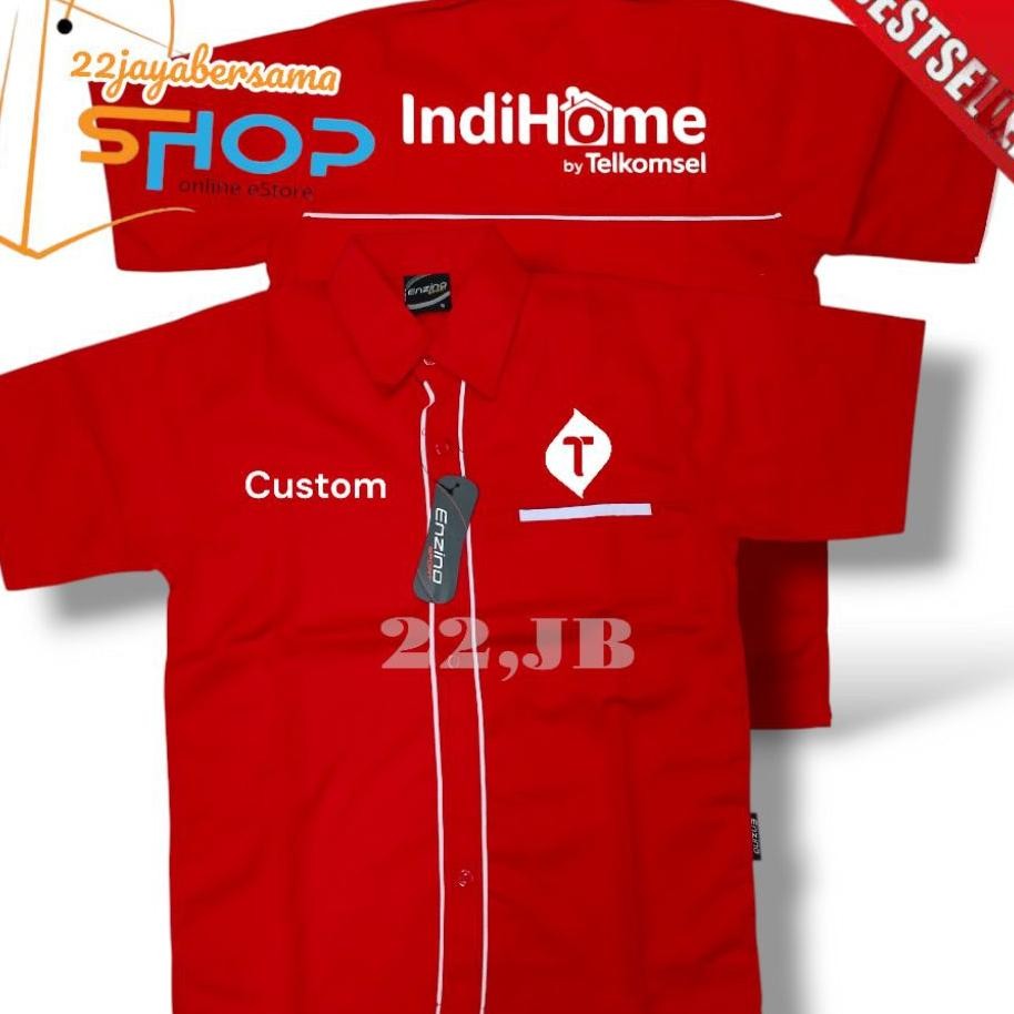 Kemeja Indihome Dan Telkomsel Baju Kemeja Indihome Seragam Indihome Dan Telkomsel Lengan Pendek