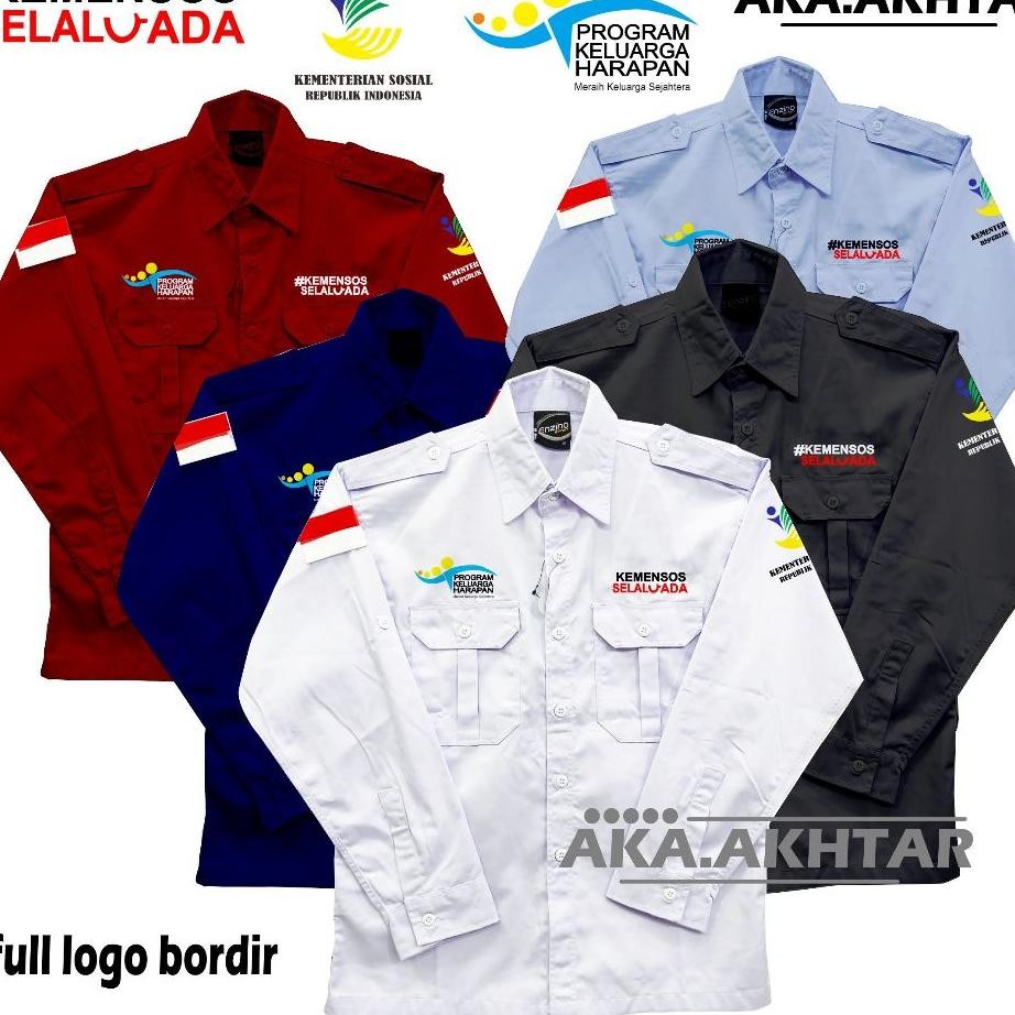 Kemensos Selalu Ada Kemeja Pkh Kemeja Kementerian Sosial Ri Kemeja Kemensos Selalu Ada Full Bordiran