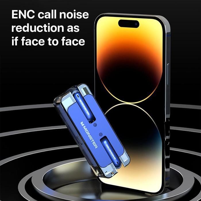 Monster Xkt08 Wireless Bluetooth 5.3 Headset Earphone Earbuds Tws Headphones Telepon Original Dan Te