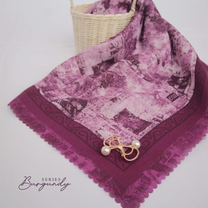 (Allthebest) Hijab Segi Empat / Syari Motif /Jilbab Jumbo  Burgundy Series 140x140, 130x130 & 120x12