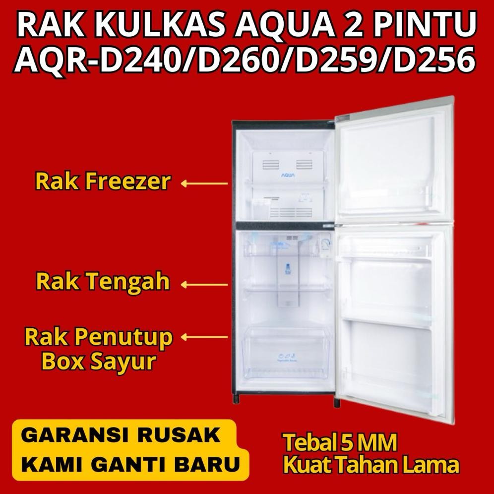 Promooo Custome Rak Akrilik Kulkas Aqua 2 Pintu AQR-D240 AQR-D260 AQR-D259 - Rak Freezer Kulkas Aqua