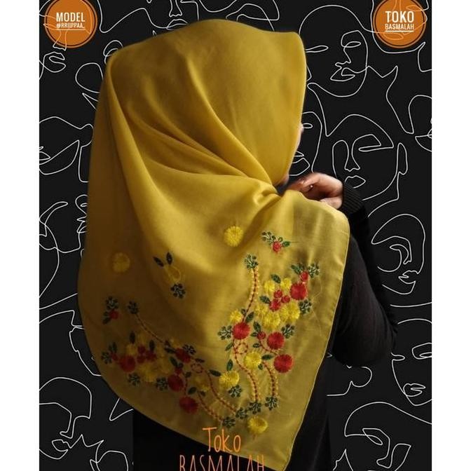 (Allthebest) Hijab Bordir Bunga Daisy Khas Bukittinggi