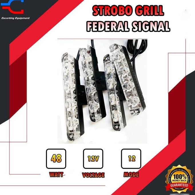 Strobo Grill Federal Signal 48 Watt Ion Blue Super Terang