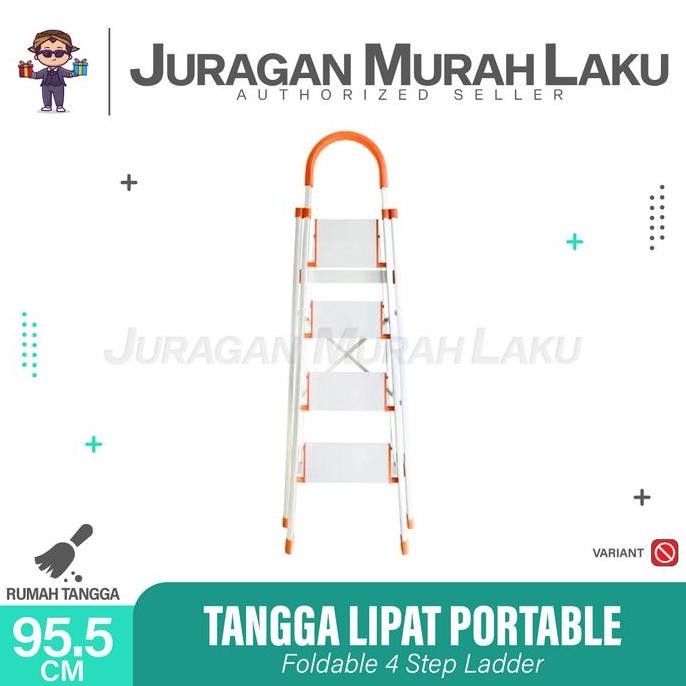Tangga Lipat /Tangga Portable / Tangga Lipat Aluminium - 4 Step Pasti Promo