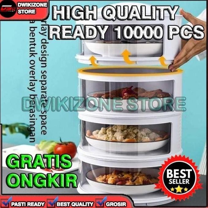 (Allthebest) [ORIGINAL] RAK MAKANAN TUDUNG SAJI 4 SUSUN 4 TINGKAT FOOD COVER MAKAN