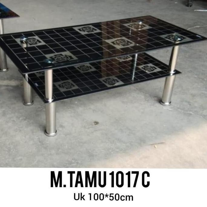 Nuel Meja Tamu Kaca Hitam / Meja Kopi