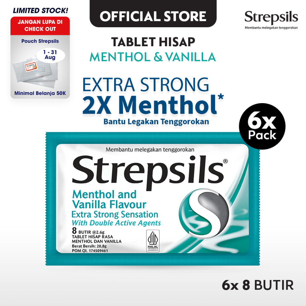 

Strepsils Extra Strong 8s - Permen Pelega Tenggorokan x6