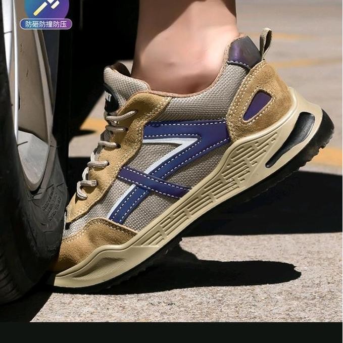 Sepatu Safety Anti Static 6000Volt Ujung Besi Alas Anti Paku Keren Shoes New Stok