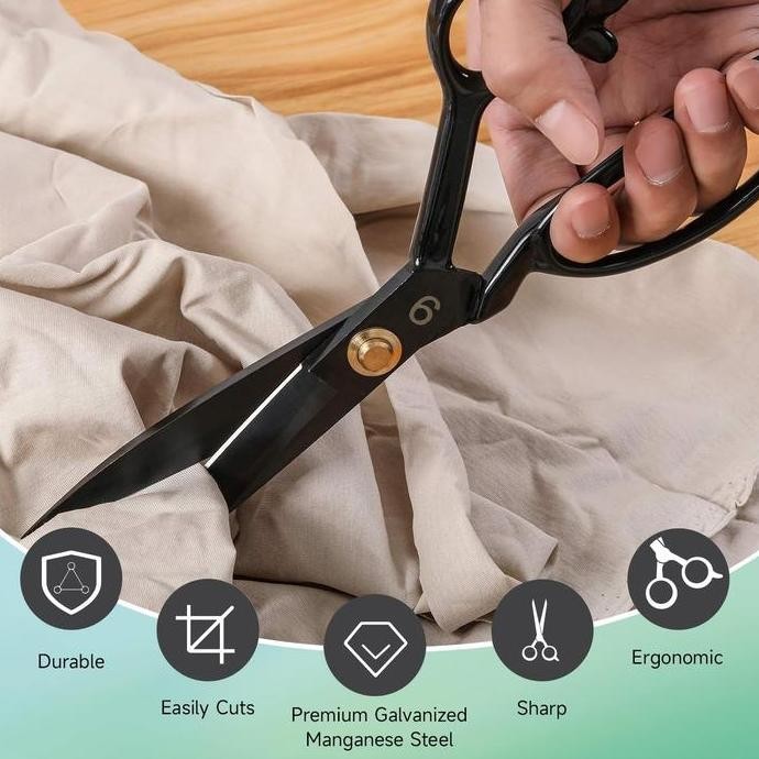 

Jld Gunting Jahit Kain Profesional Baja Mangan Galvanis Premium Hitam 8"/9"/10"/11" Tailor Scissor - Alat Terlaris