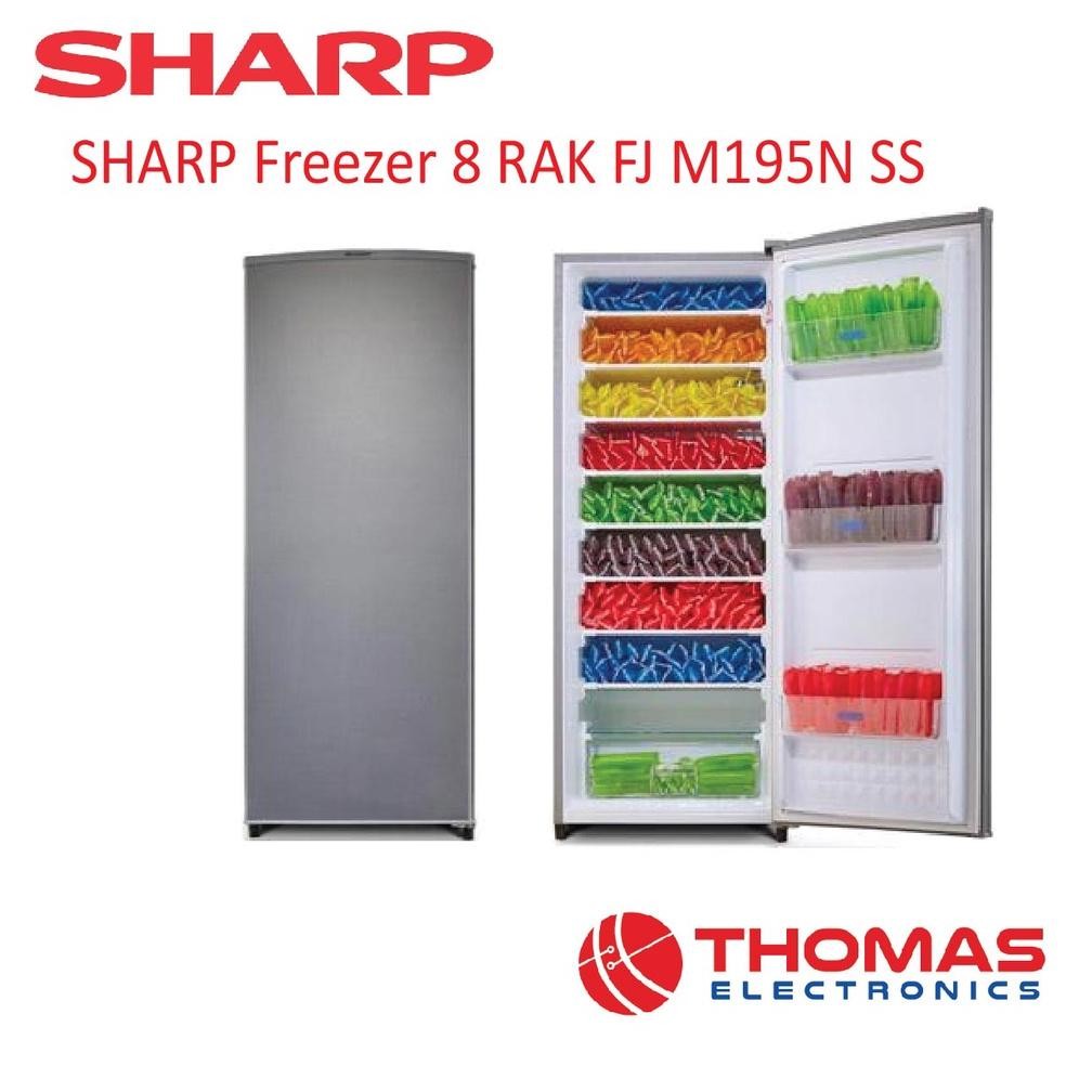 Promooo Sharp Freezer 8 Rak FJ M195N SS Kulkas Freezer Satu Pintu FJM195NSS Garansi Resmi