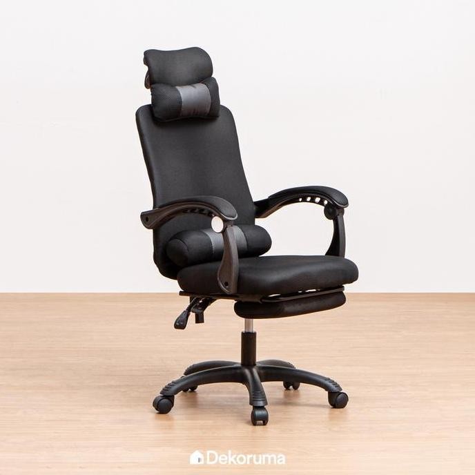 Dekoruma RIYO Kursi Kantor dengan Footrest Hitam | Kursi Kantor