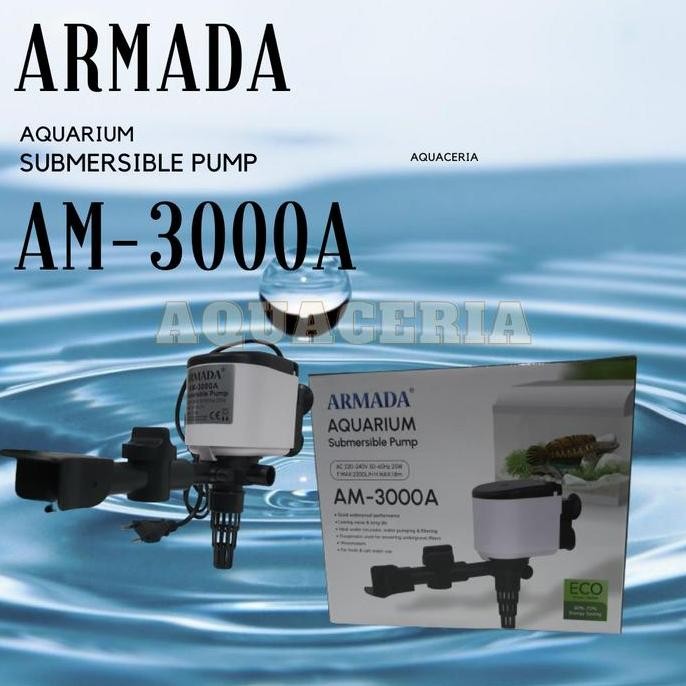 tersedia armada am-3000a pompa celup aquarium 80cm2m mesin filter kolam