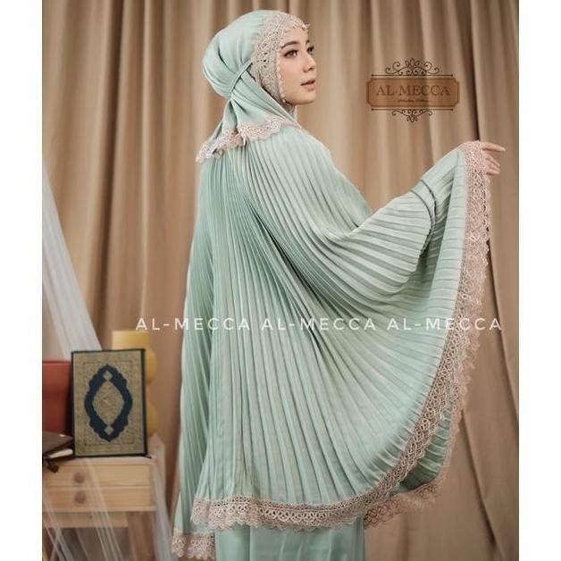 (Allthebest) Mukena Dewasa Plisket Daily Al-Mecca Renda Mewah