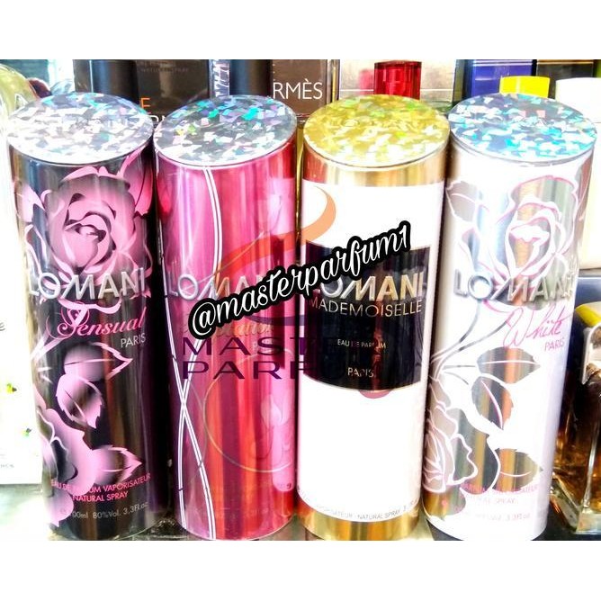 Terbaru Lomani Mademoiselle, Sensual, White, Temptation Original Parfum 100% Ready