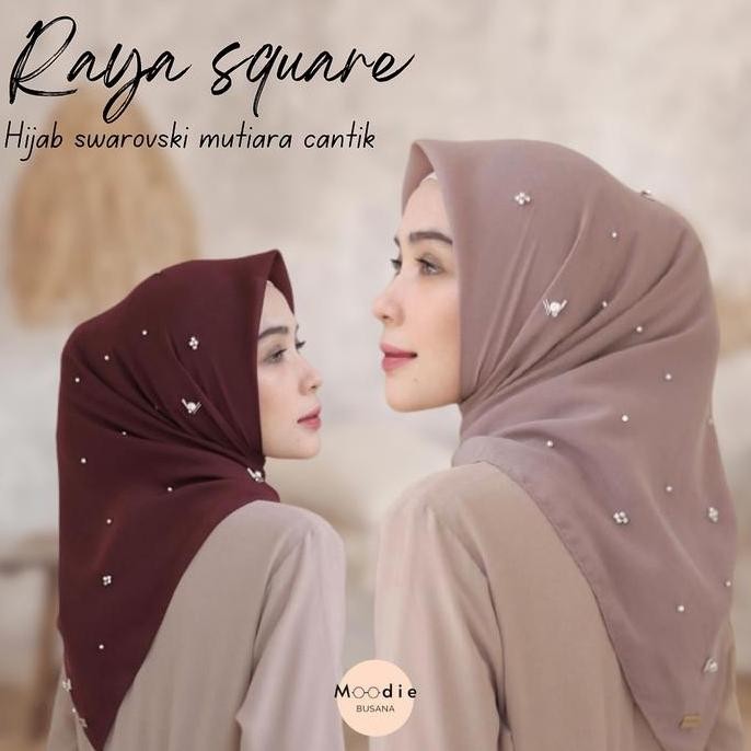 (Allthebest) HIJAB BELLA SQUARE SEGI EMPAT PREMIUM MUTIARA SWAROVSKI DIAMOND MOTE