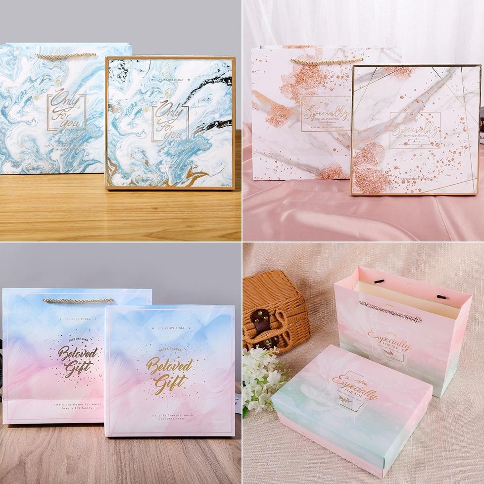 

Premium Hampers Set Gift Box Bag / Tas Kotak Kado / Kemasan Hadiah Ulang Tahun - Souvenir Wedding - Seserahan - Bridesmaid - Goodie Bag aSt