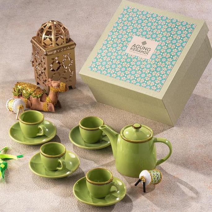 Ready Parcel Agung Keramik Tea Set Trotol Kado Ultah Wedding Lebaran Natal