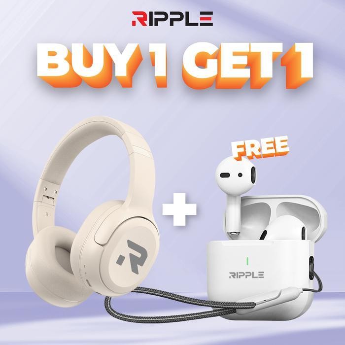 Super Promo Bundle Ripple Rippods Headphone Rhb A005 + Prime White Tws Bluetooth Original Dan Terper