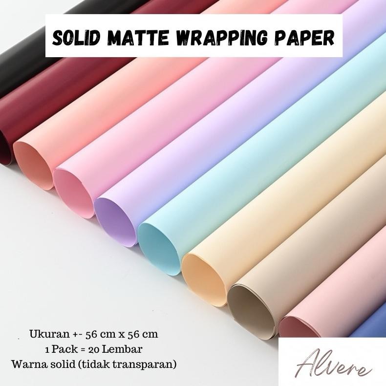 

Flower Wrapping Paper Solid Matte Cellophane Full Color 20 Lembar Kertas Buket aSt