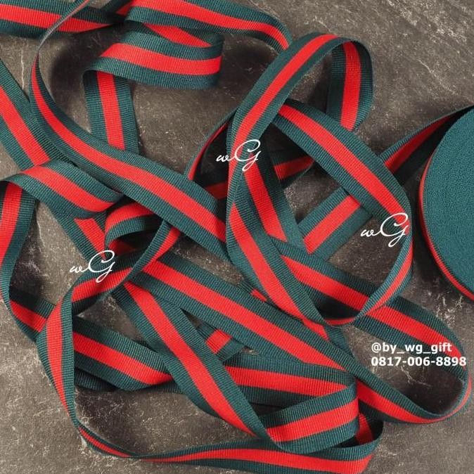 

Baru Pita Grosgrain Hijau List Merah 3.8cm x 28.5 Yard Pita Hias Unik Natal