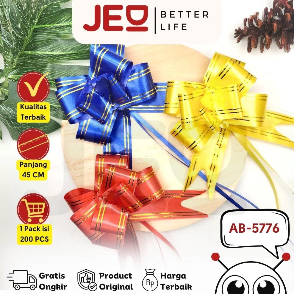 

1 Bungkus isi 200 Pcs Pita TARIK LIS EMAS 30 mm Serut Parcel Kado Souvenir GOLD STRIPE LACE 30 mm aSt