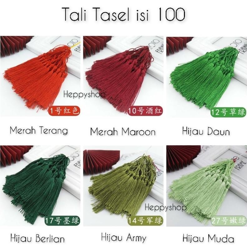 

Tali Tasel Isi 100 Pita Tassel Rumbai Warna Beragam aSt