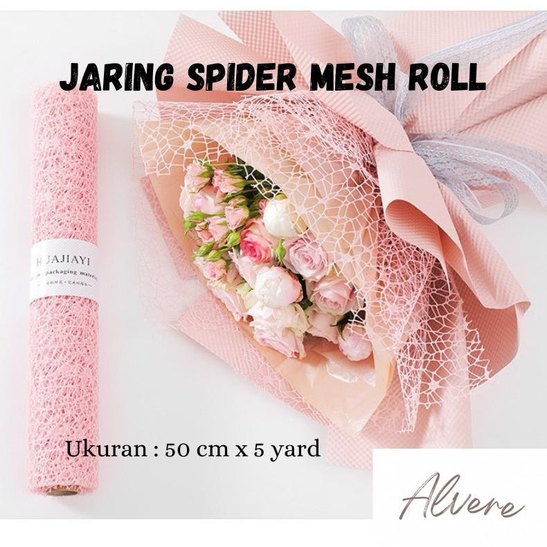 

Flower Wrapping Jaring Spider Mesh Roll Kertas Buket Premium aSt