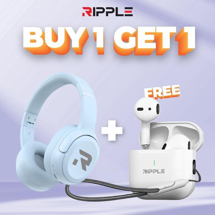 Super Promo Bundle Ripple Rippods Headphone Rhb A005 + Prime White Tws Bluetooth Original Dan Terper