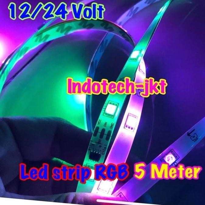 Led strip 12 dan 24 volt 5 meter led 5050 RGB RUNNING BARU
