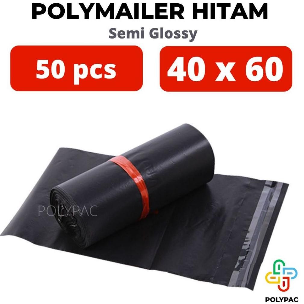 

Plastik Polymailer Hitam Semi Glossy LDPE [40x60] isi 50 pcs - Bungkus Plastik Packing Online aSt