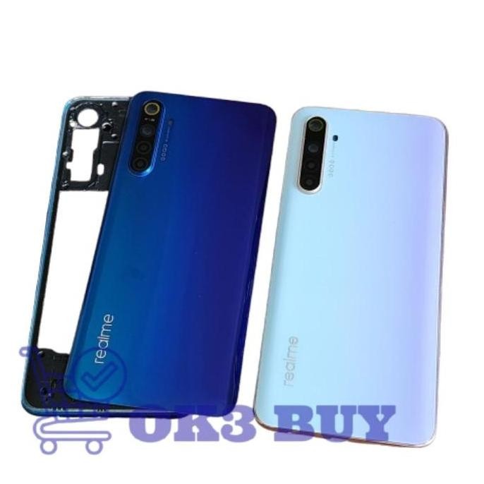 Backdoor Casing Tutup Belakang Hp Realme XT RMX1921 Bekdor Kesing Housing + Bazel Kaca Kamera MURAH
