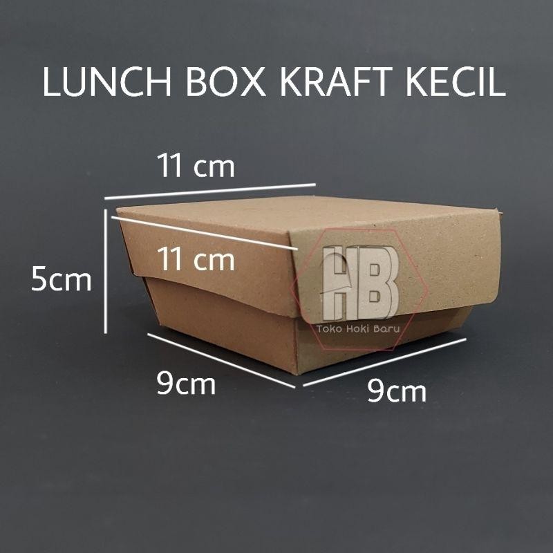 

[100 Pcs] Paper Lunch Box Kraft S / Xs 11X11X5Cm Dus Kotak Dimsum Takoyaki Siomay Box Coklat Laminasi