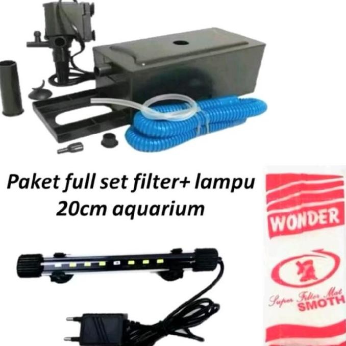 Tersedia Paket Super Lengkap Filter Aquarium S + Pompa 1200 + Lampu + Kapas