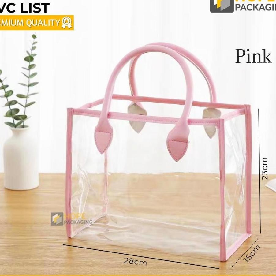 Tas Tote Transparan Pvc Tas Mika Tas Hampers Tas Slingbag Mika Polos Tas Gift Hampers Tas Hampers Tr